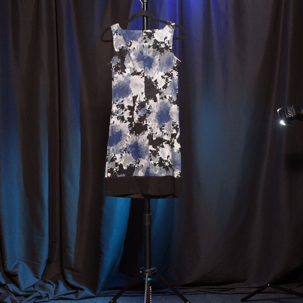AB STUDIO , Size 4, Black Gray ,Sapphire  Blue Dress